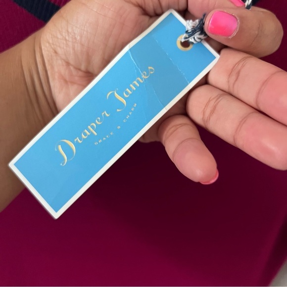 NWT Draper James Stripe Bell Sleeve Sweater Dress Deep Dark Berry | Size Small | - Picture 9 of 11